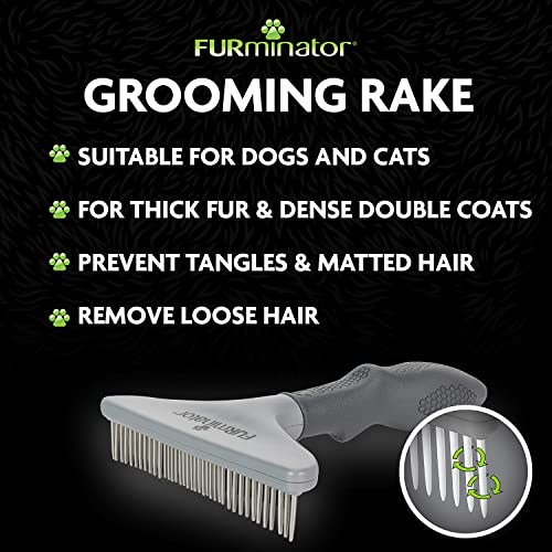 FURminator deShedding-Tool Hund Gröߟe XL Langhaar & Harkenkamm für langhaarige Hunde und Katzen - Bürste zur Vorbeugung von Knoten und verfilzten Haaren