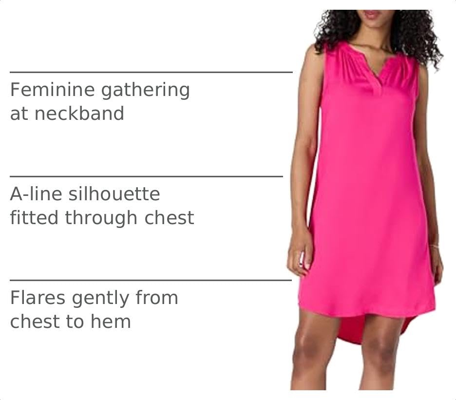 Image of Amazon Essentials Women's Sleeveless Woven A-line V Neck Shift Dress