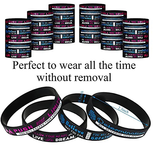 Cheerleading Inspirational Silicone Wristbands Stretch Motivational Bracelets Cheerleading Rubber Bands With Motivational Message For Cheer Squad Party Favors (32 Pieces) #TOP3