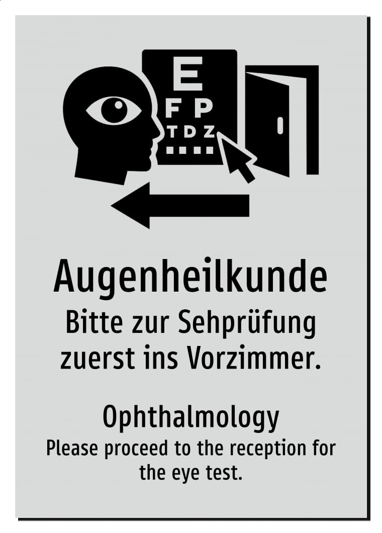 50922-DEEN-S-07 | Ophthalmology Schild Deutsch Englisch | zweisprachig