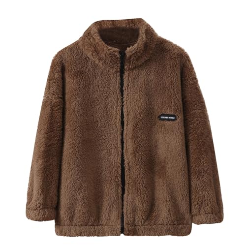 Girl Winter Keep Warm Coats Fuzzy Long Sleeve Windbreaker Jacket 2025 Fluffy Full Zipper Jackets Stand Collar Coat