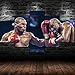Produktbild GIRDSS Moderne Wandbilder XXL Wohnzimmer Wohnkultur 5 Teilige Leinwandbilder XXL Wanddeko Malerei Gerahmte Mike Tyson Boxen Weltmeister Im Schwergewicht Kreatives Geschenk Poster