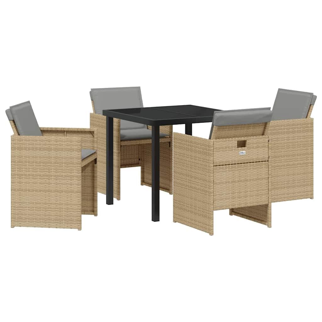 Salon de jardin en polyrotin beige pour vos repas en terrasse et soirées d'été en famille