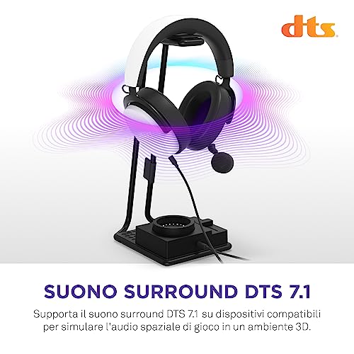 Relay SwitchMix supporto per cuffie da gioco per PC e mixer audio - AP-USMSM-B1 - Passaggio senza interruzioni tra l'audio delle cuffie e degli altoparlanti - Mixer di qualità da studio - Nero - Cuffia gaming - Immagine 5