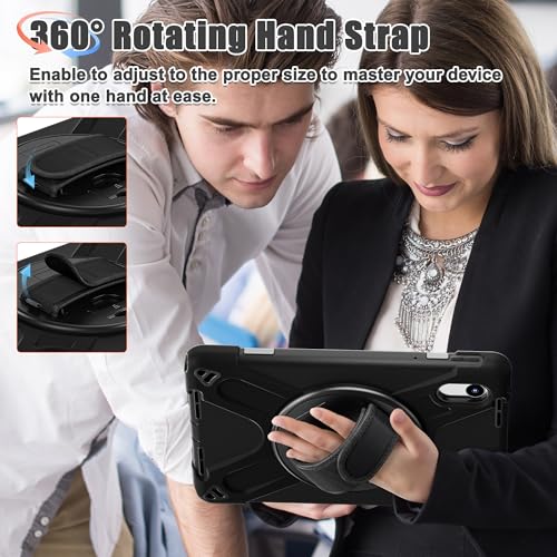 Coque rotative Lenovo Tab 11 2025 étui avec support dragonne noir