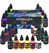 Amazon | Tplookエアブラシ塗料24色アクリルエアブラシ塗料セット（30