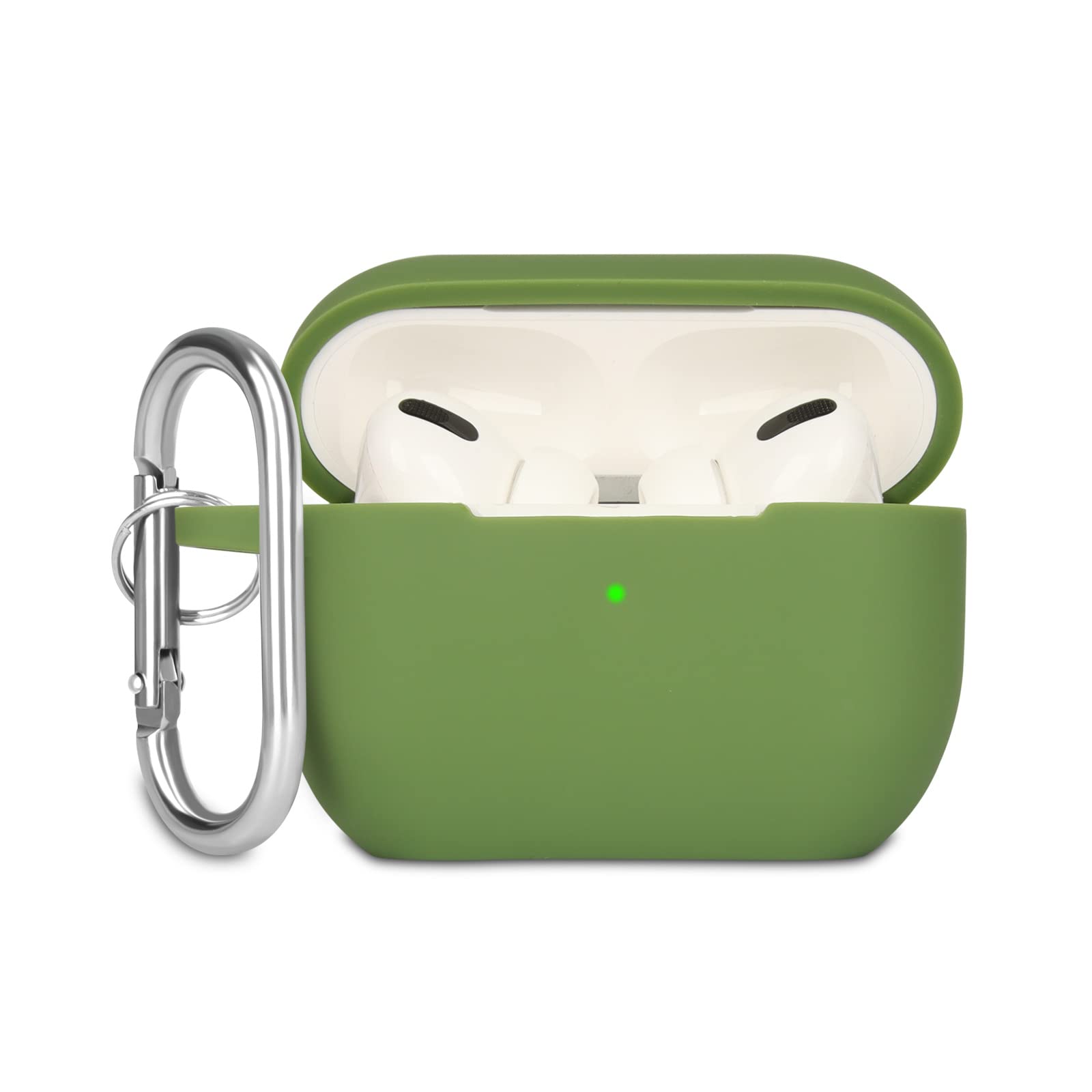 Case Cover Compatible with Airpods Pro, Soft Silicone Skin Case Cover Shock-Absorbing Protective Case for Airpods Pro 2019 with Carabiner, Front LED Visible, Black — view 8