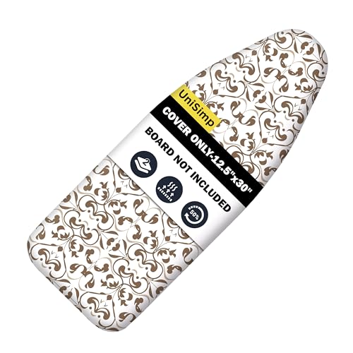 Image of Small Ironing Board Cover and Pad 12.5 inchx30 inch Small Iron Board Cover with Padding,Tabletop Mini Ironing Board Cover and Pad Small Size, Cotton Canvas, Heat Resistant, Drawstring Taupe