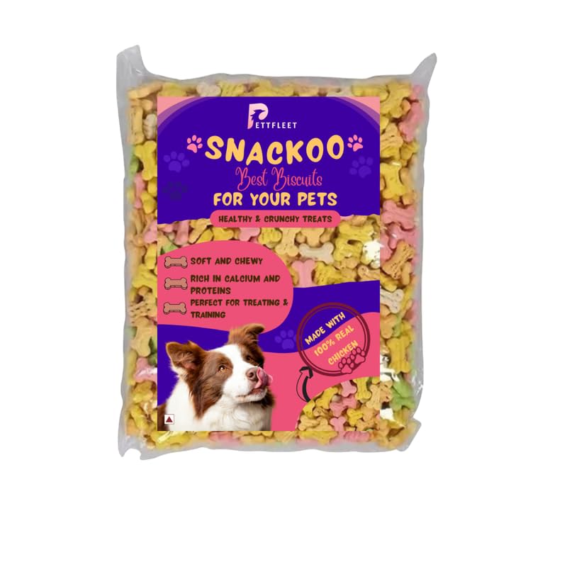 PETTFLEET Snackoo Doggie Biscuits, Real Chicken Flavour Dog Biscuits, No Salt No Sugar, Multicolor Non-Veg Pet Treats (500 Gm) (B0CYPLLLHW) Amazon Price History, Amazon Price Tracker