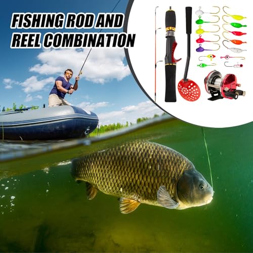 Kit canne à pêche et bobine combo portable avec accessoires de leurres complets