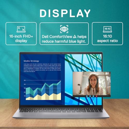 Image of Dell Vostro 5630 Thin & Light Laptop, Intel i5-1335U Processor, 16GB LP DDR5 + 512GB SSD, 16.0 inch (40.64cm) FHD+ 250 nits Display, Backlit KB + FPR, Win 11 + MSO'21, 15 Month McAfee, Titan Grey, 1.90kg