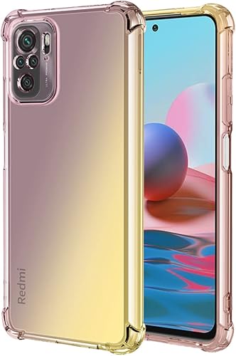 Para Redmi Note 10 (4G)/Redmi Note 10S M2101K7BG Caso, lindo gradiente claro delgado a prueba de golpes suave flexible TPU trasero cubierta