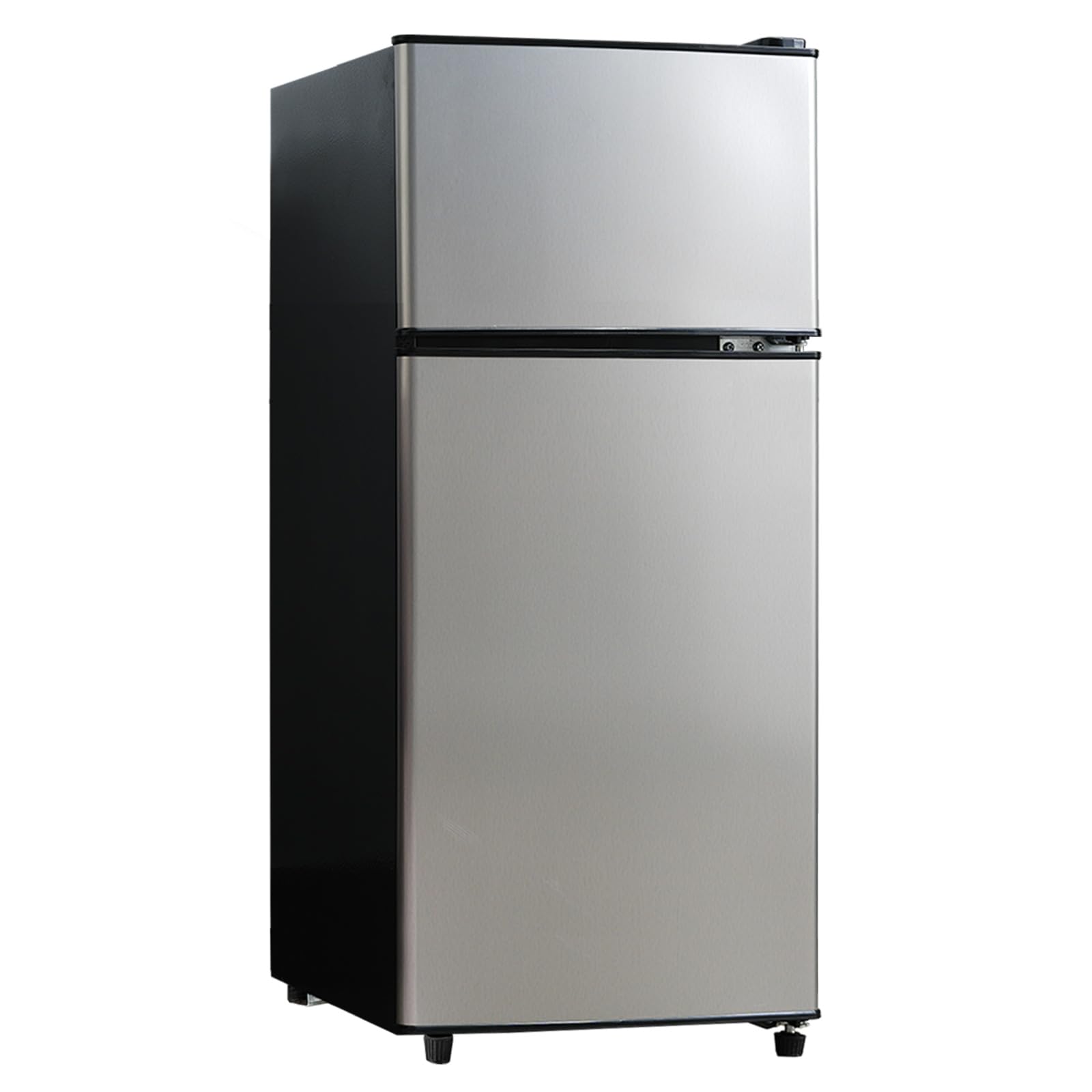 DRIXNO Mini Fridge with Freezer Silver 4.0 Cu.ft Apartment Size Refrigerator Compact Small for Bedroom, Office, Dorm, RV, with Adjustable Mechanical Thermostat Double-Door Design on Fridge.com