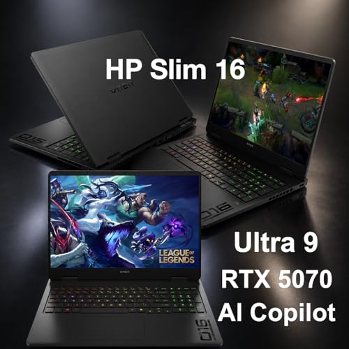 Image of HP OMEN Slim 16 AI Gaming Laptop 16.0 inch 144Hz IPS WUXGA, Intel Ultra 9-285H
