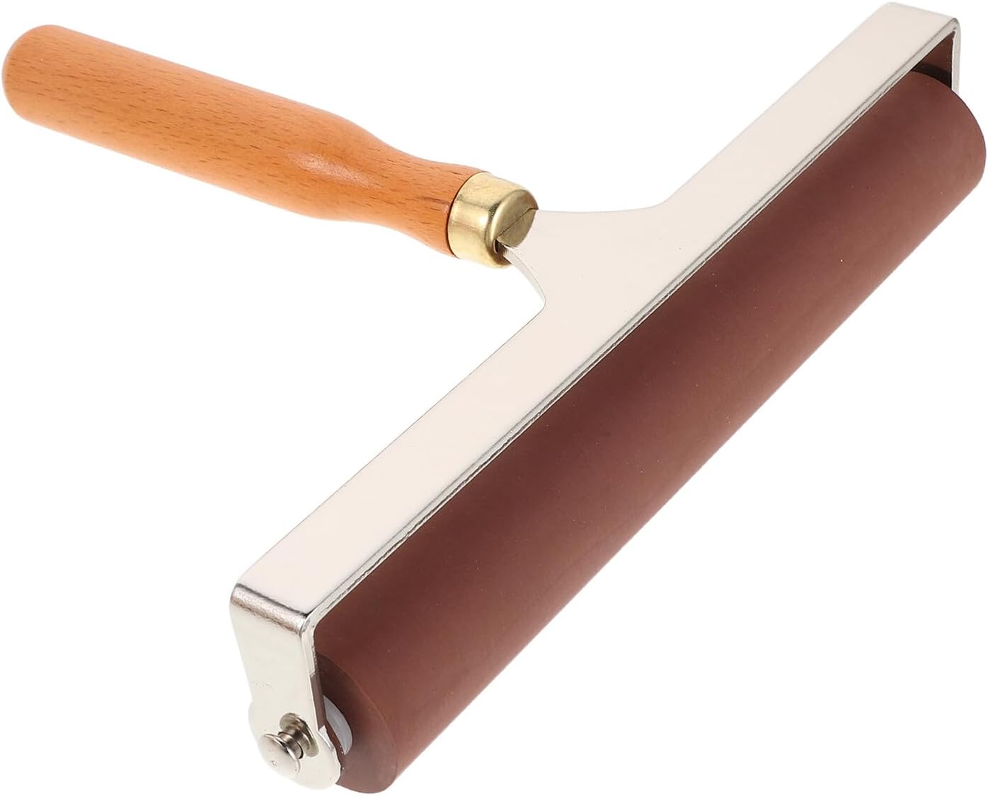 Cabilock Rubber Ink Brayers Roller with Wood Handle 20cm for Printmaking and Crafting Artists Glue Roller Multipurpose Stamping Tool