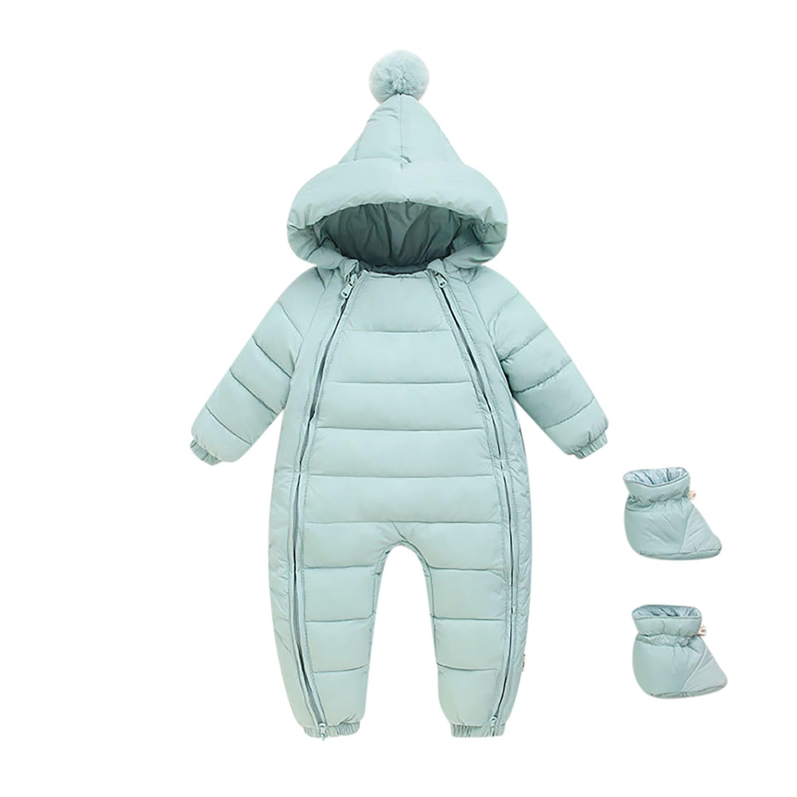Neonato Pagliaccetto Tutina da Neonato Tuta Pagliaccetto con Cappuccio Tutine Manica Lunga Cerniera Tutine Jumpsuit con Stampa Cartoon Cartone Animato Tutina per Bambini Ragazzi Ragazze 0-12 Mesi