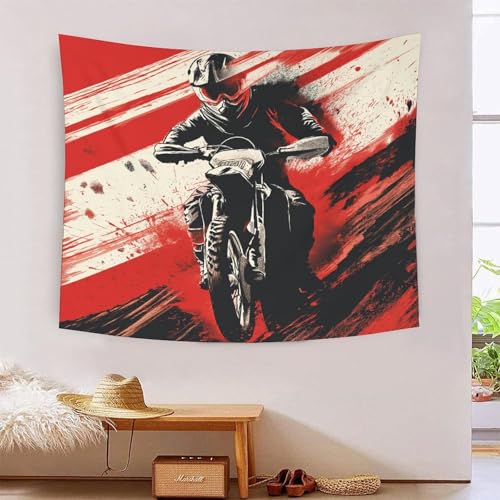 Tapisserie murale 3D vélo hors route grand tissu lavable 180x230 cm