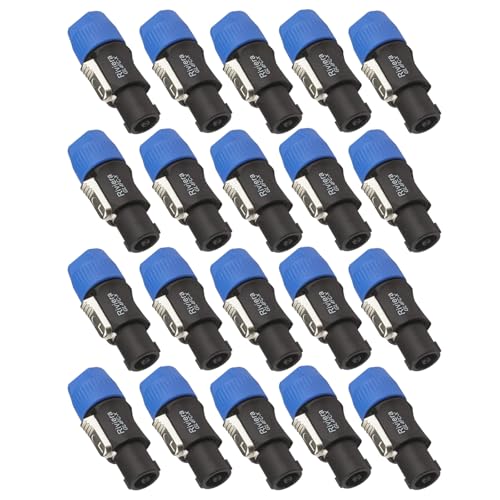 RIVIERA Speakon Connector Twist Lock 4 Pole Compatible with Neutrik Speakon Connector NL4FC NL4FX NL2FX NLT4X 20 Pack