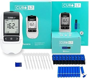 10 x Test Strips HOME Cholesterol Test Kit CUROfit L7 Professional Grade All in One Included 1 x Test Device, 10 x Test Strips, Lancets & EziTube Rod