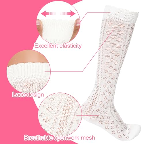 XLIUAX Trachtenstrümpfe Damen, Dirndl Socken Damen, Overknee Strümpfe Trachtenstrümpfe Socken Dirndl Strümpfe Trachtenstrümpfes Häkellook für Hochzeit Trachtenfest Oktoberfest Volksfest Tracht