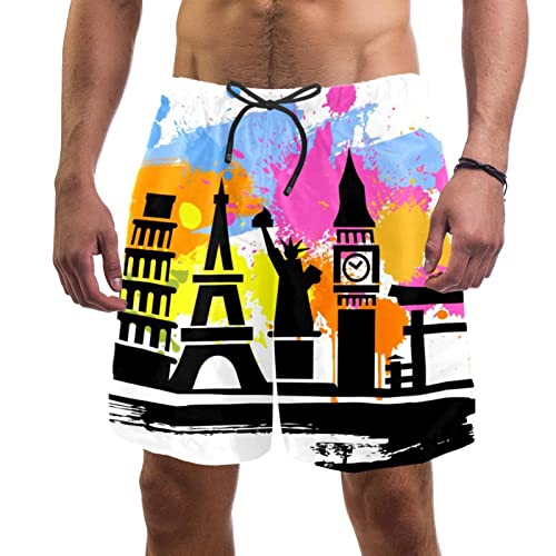 Maillots de bain pour hommes Eiffel short de plage confortable