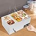 110V Commercial Buffet Food Warmer, Large Capacity 4 Pan Food Warmer Electric Food Soup Warmer Stove Steam Table, Stainless Steel 850W Electric Countertop Steam Table for Fast-Food Restaurants Parties