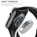 Xfilm 2 Pack Tempered Glass Case Compatible for Apple Watch Series 10 (2024) 42mm, Hard PC Screen Protector Ultra-Thin Lightweight Scratch-Resistant Cover for iWatch, 1 Black + 1 Transparent gallery image