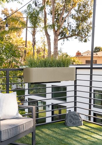 Image of Veradek Demi Series Railing Planter - Round Window Box with Bracket
