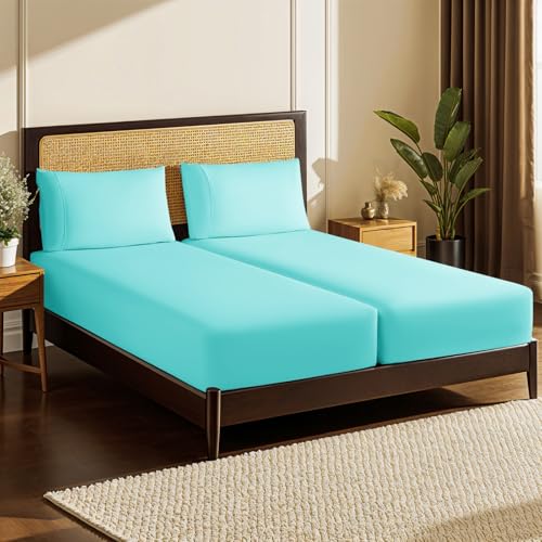 LBRO2M Split King Sheet Sets for Adjustable Bed 1000 Thread Count...