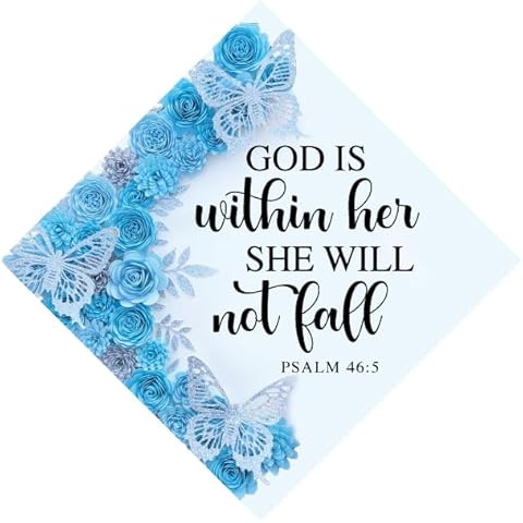 Grad Cap Topper, God is Within Her, She Will not Fall, Religious Inspired Graduation Cap Decorations by Tassel Toppers Cover