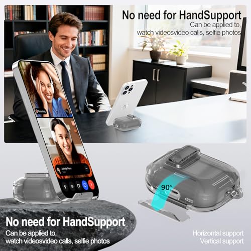 Image of Compatible with Airpods Pro 3 Case Clear with Lock Phone Stand, Soft TPU Magnetic Automatic Lock Apple AirPods Pro 3rd Generation Protective Cover Skin Women Men+ Cleaning Kit for iPod Pro3 Case Black