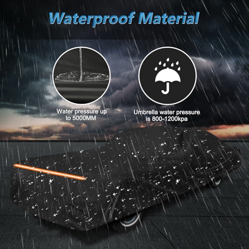 Image of Car Cover for Cadillac Deville 1959-1984 Sedan de Ville 4 Door Car Covers All Weather Protection Waterproof Windproof Outdoor Full Car Cover with Door Zipper