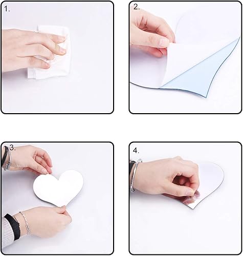 Miniatura 3 de CCINEE 11 calcomanías de pared con forma de corazón, diseño de espejo, arte 3D, adhesivo de pared extraíble para decoración del hogar del día de San
