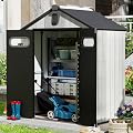 Domi 6x4 FT Resin Outdoor Storage Shed,Plastic Garden Shed Grey