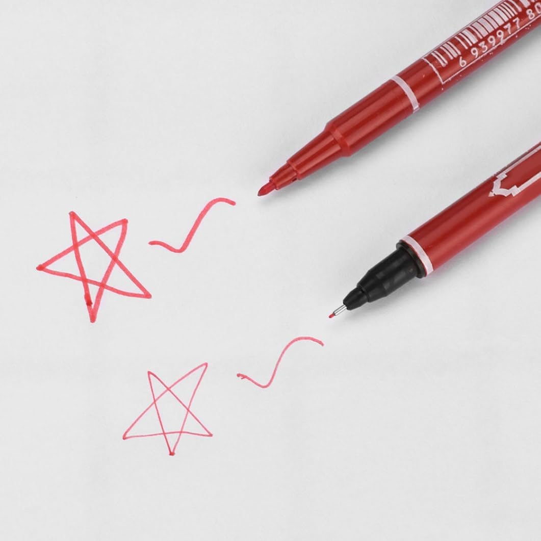 waterproof tattoo pens Tattoo Marker Pen Dual Tip Skin Scribe Tool Piercing Marking Body Ink Pen Red 10PCS
