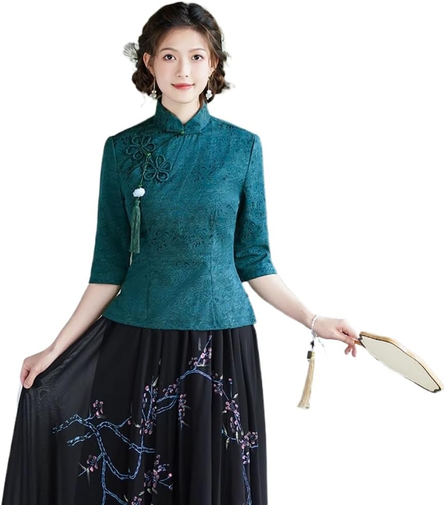 Chinese style suit retro cheongsam top skirt