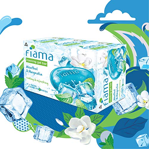 Fiama Cooling Gel Bar Menthol & Magnolia, 375g (125g - Pack of 3), with Skin Conditioners, feel 3° cooler, Soap for Women & Men, For All Skin Types