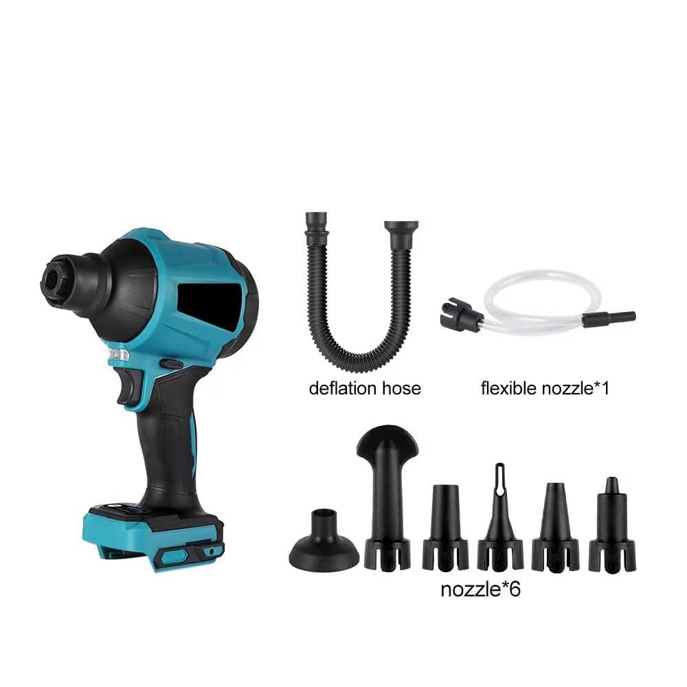 Soplador de aire sin escobillas, motor de alta velocidad, compatible con batería Makita de 18 V, soplador de hojas para camping, barbacoa y taller, batería (no incluida)