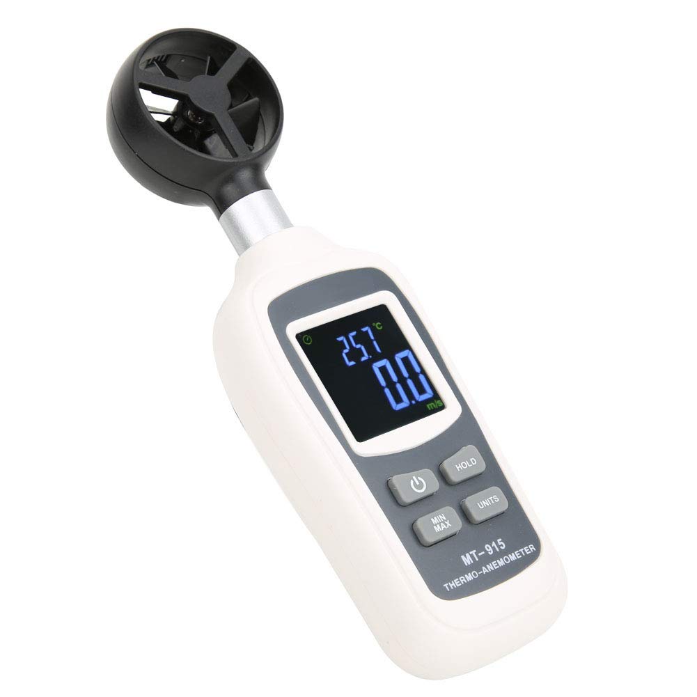 MT 915 Digitales Handanemometer zur Messung von Windgeschwindigkeit und Temperatur – Tragbares Wettermessgerät mit Max./Min.-Datenspeicherung für UAV-Umgebungen und den