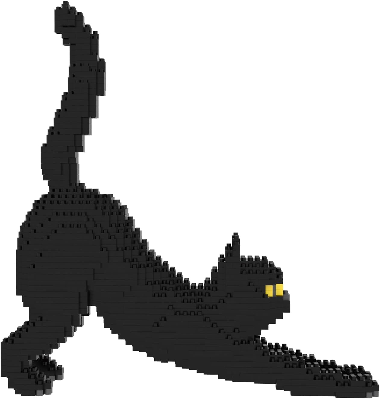 Larcele Cat Micro Building Blocks Animal Set, DIY Mini 3D Building Toy Bricks Kit,999 Pieces KLJM-05 (Black Cat)