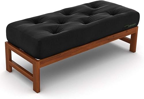 Miniatura 49 de Nirvana Futons Colchón de futón extra grueso de alta calidad de 10 pulgadas, sarga caqui, fabricado en Estados Unidos Caqui (Khaki Twill),Negro