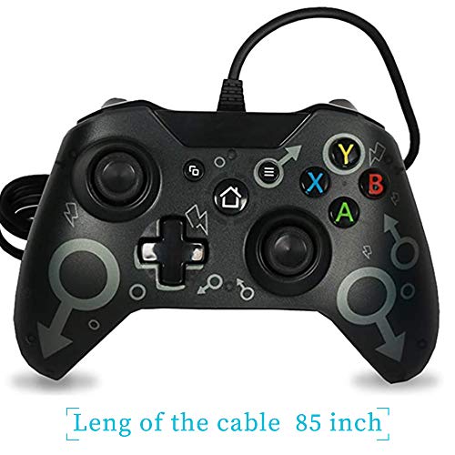 Zamia Wired Controller for Xbox One, USB Wired Gamepad Game Controller for Xbox One/One S/One X/One Elite/Windows 7/8/10, Ergonomic Design, Portable Dual Vibration Gaming Joypad(Gray)