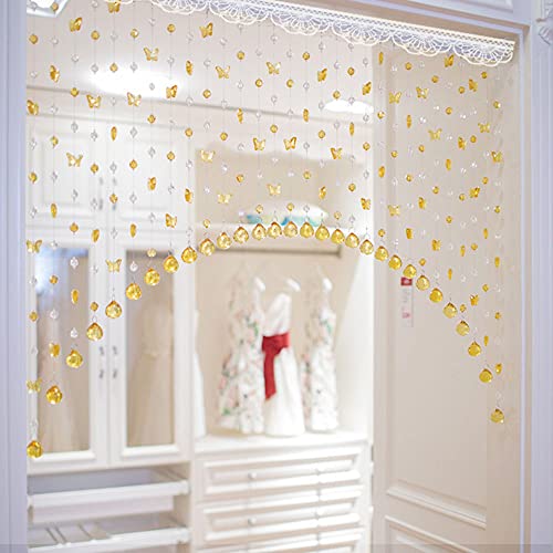 Butterfly Acrylic Crystal Beaded Curtains Arched String Beads Doorway Curtain Room Partition Drapes Home Wedding Decor #TOP1