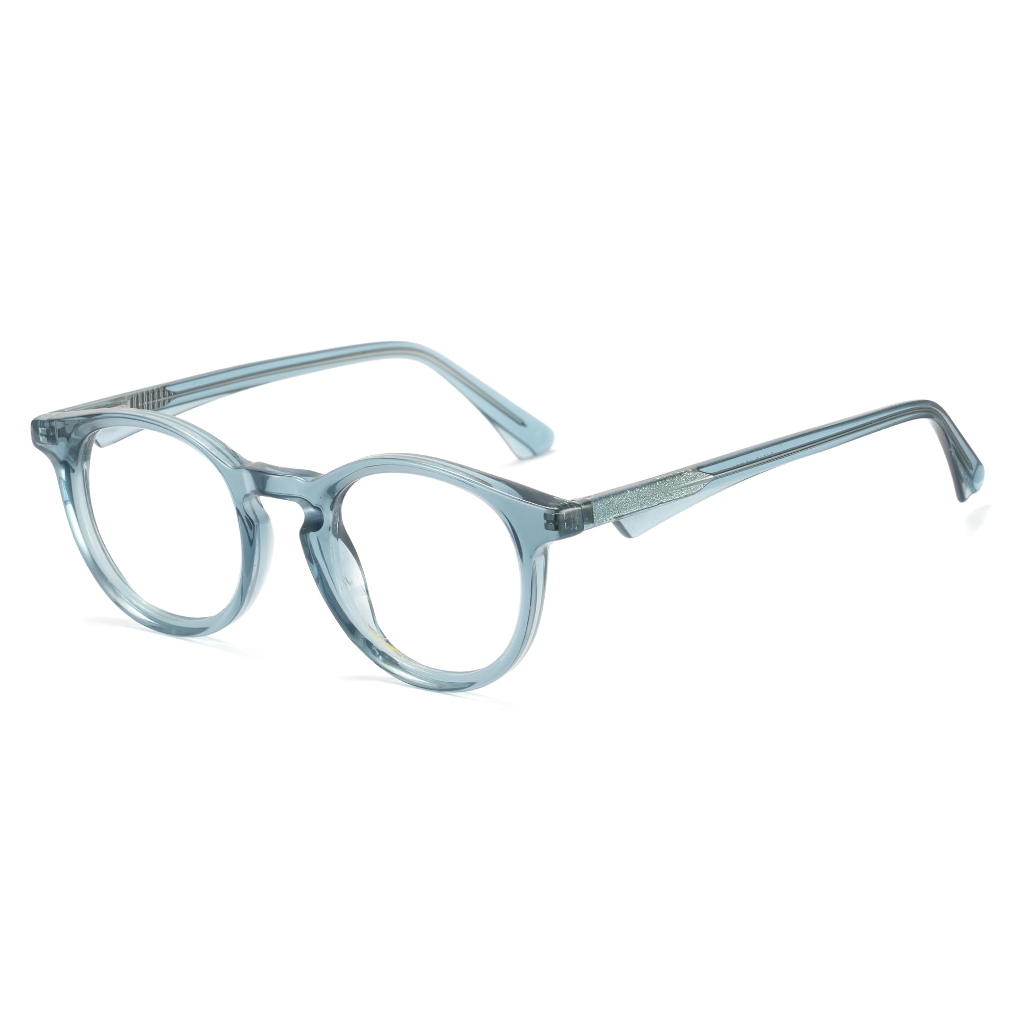 Cyxus Round Blue Light Blocking Glasses Women Men Nerd Small Circle Computer Glasses Bio-acetate Frame Anti Eyestrain 8226