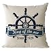 Nunubee Cotton Linen Cushions Cover Protectors 18x18In / 45x45cm Taie d'oreiller Jette taies d'oreiller Canapé décoratif Gouvernail