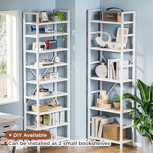 Image of SUPERJARE Triple Bookshelf, Bookcase with 14 Open Display Shelves, Wide Book Shelf Book Case for Home & Office, 5 Tier, White