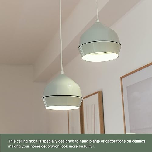 Miniatura 4 de YOKIVE 6 ganchos para colgar en el techo, gancho atornillado montado en la pared, plantas colgantes ideales para oficina, hogar, uso diario (gris,