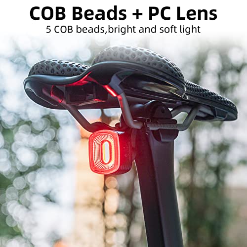 Image of ROCKBROS Smart Bike Tail Light Brake Sensing Bicycle Rear Lights for Night Riding USB Rechargeable IPX6 Waterproof Bright LED Bike Light 260mah for Cycling Safety Road Bicycle Taillight 4 Modes