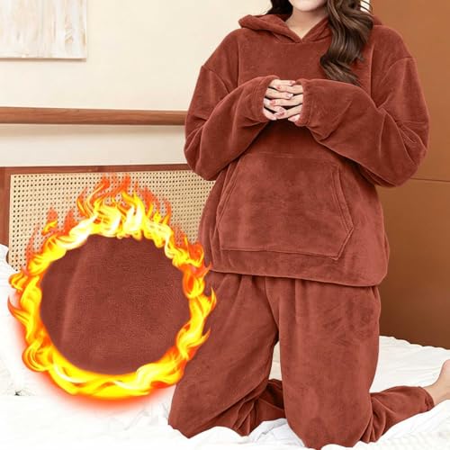 Ssuyeuri Women's Fleece Pajamas Sets Fuzzy Loungewear Fluffy Pajamas — view 4