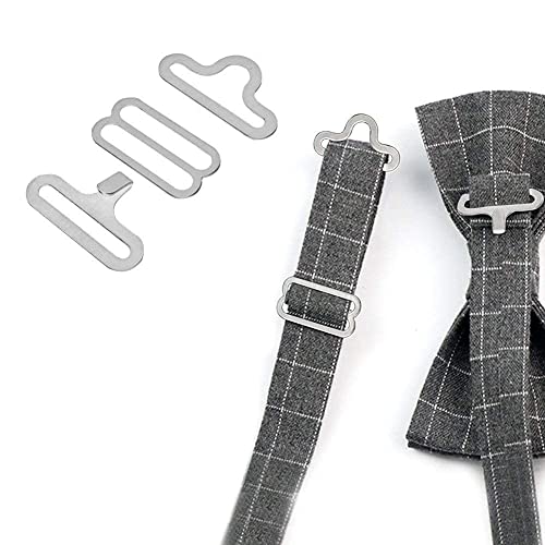 50 Set 3/4" Bow Tie Hardware Sets Adjustable Ss Necktie Hook Bow Tie Or Cravat Clips Fastenings Fasteners To Make Adjustable Ss On Bow Ties/Neckties (White) #TOP17